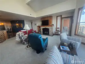 Living room and fireplace