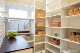 Newly built custom pantry shelving