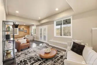 Family room in Basement off sports bar