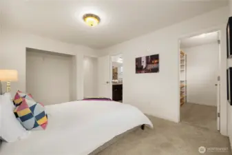 There are multiple closets in the primary.