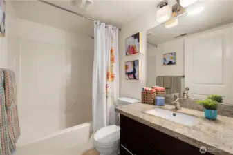 Full bathroom on the lower level.