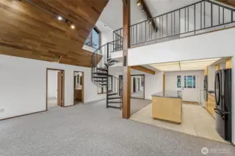 Looking back at the interior from the windows.