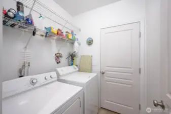 Laundry Room and access to the Garage.