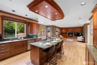 Granite slab counters and backsplash