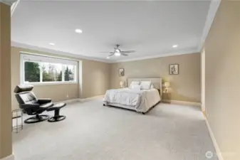 Immensely spacious Primary Suite with room for a sitting area.