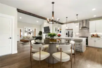 Sample staged photo of the Kitchen/Dining area.  Sample interior photo only, not the actual house.