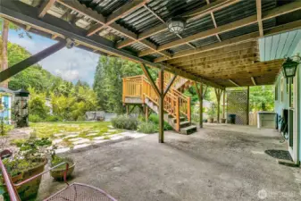 Staircase leading to peaceful garden