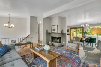 Living room flows easily into dining and entertainment deck