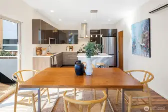 The bright, open layout is perfect for everyday living and friendly gatherings, whether a casual weeknight or a lively dinner party.