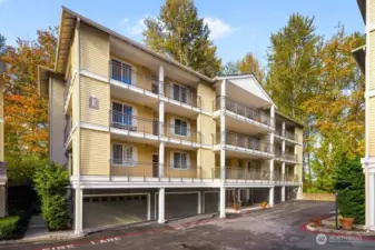 Unit features two-car garage with tons of storage.
