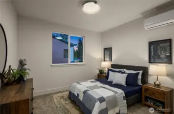 Private Secondary Bedroom w/ Independent Climate Control & Tailored Closet Package.