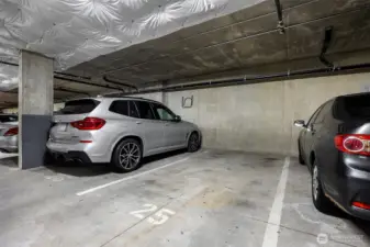 Secure, gated garage provides peace of mind and easy access for residents.