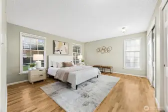 Primary bedroom on main floor with adjacent 3/4 bath nearby...