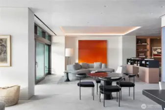 Looking back at the living room from the kitchen area.