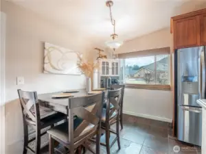 Dining area conveniently located near kitchen and living space