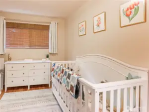 Additional main floor bedroom ideal for guests or home office.