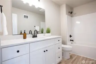 Shared full bathroom on the second level