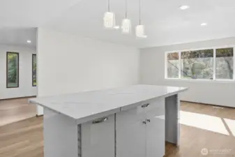 More storage in the island with room for a mini/wine fridge