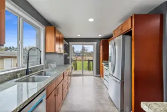 Kitchen with granite countertops