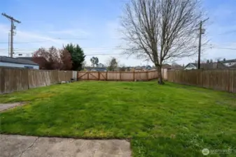 Fully fenced yard