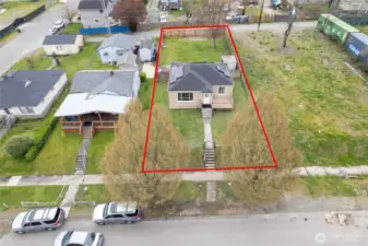 Large lot with mature trees and off street parking