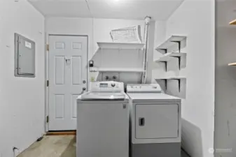 Garage; washer and dryer included.