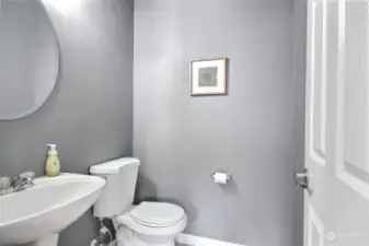 Powder room is on the main floor conveniently located for your guests