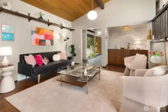 The library quickly transitions from your cozy reading nook into an entertainment spot with the use of the wet bar. Create a coffee/tea bar for your reading club!!