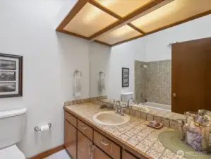 Main Bath has deep soaking tub