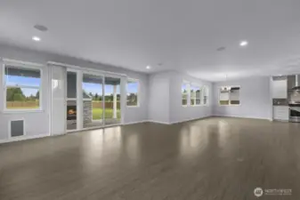Natural light pours through the South-facing windows.