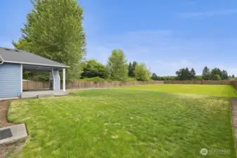 Backyard is a blank canvas waiting for your vision.