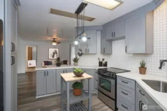 From the kitchen, take in the dining area’s open layout. Enjoy the nice cabinets, nice appliances and so much more!