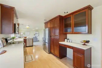 Open-concept kitchen connected to the living and dining areas