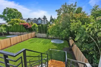 Spacious flat backyard. Ready for your customizations.