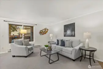 Living Room with big windows