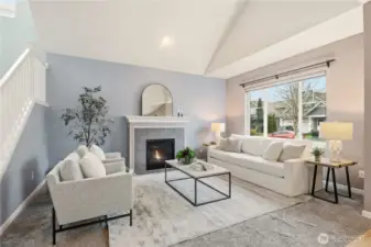 Vaulted ceiling creating an open, airy feel