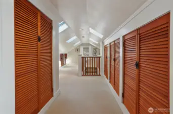 upper level lined with storage