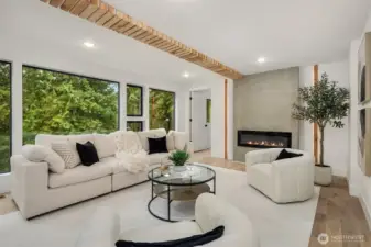 Living room with expansive windows