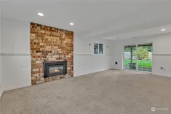 Family room downstairs. Plumbed for wet bar