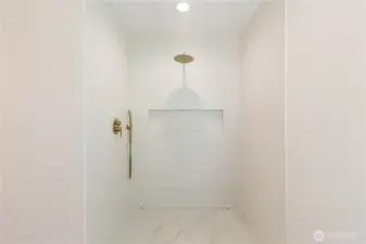 Super large walk in shower, shower door to be installed before closing