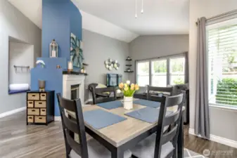 Dining area is convenient to both the living area as well as the kitchen.