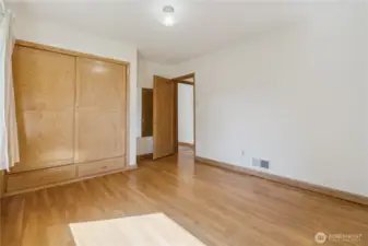 Built-in closets and drawers main level bedrooms.