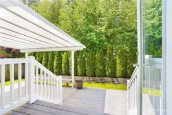 From the kitchen entry to the backyard!