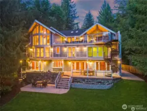 Enjoy all four levels looking out to the lake while listening to the whole home Audio System on every level.