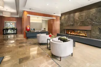 Entrance Lobby to tower 2 with Concierge desk.