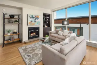 The Living room with Gas Fireplace.