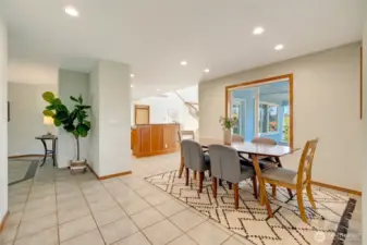 Dining Area with Tile Flooring and Natural Light