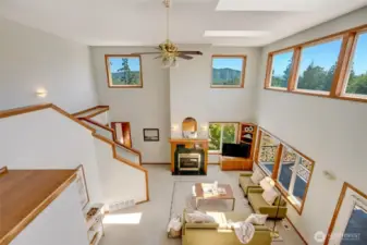 Spacious Living Area Viewed from Upper Landing. Lots of natural lighting.