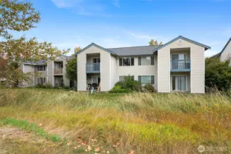 View of Condo from Green Space