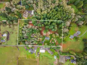 An aerial view of the 6 acre parcel